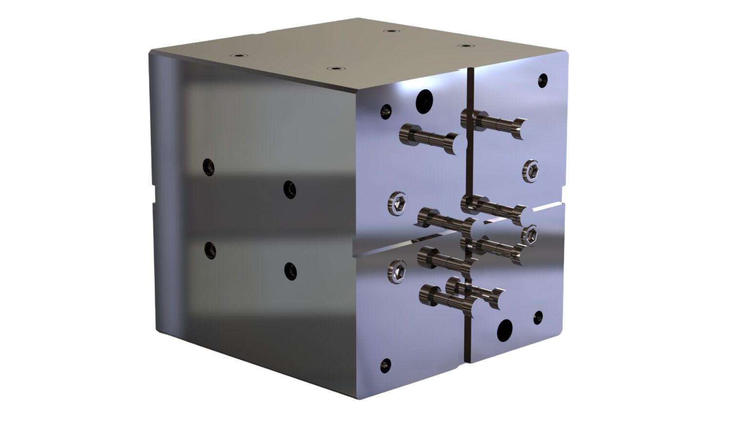 rear view of a multislide die casting die